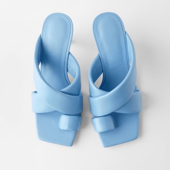 NWT Zara padded heel leather sandals - Picture 2 of 16